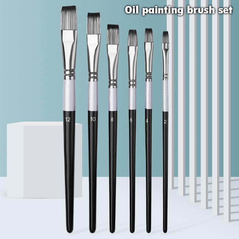 

6шт нейлон волосы масло живопись кисть набор акварельная краска кисть перо набор для рисования набор