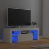 TV Stand with LED Lights White 120 X 35 X 40 Cm