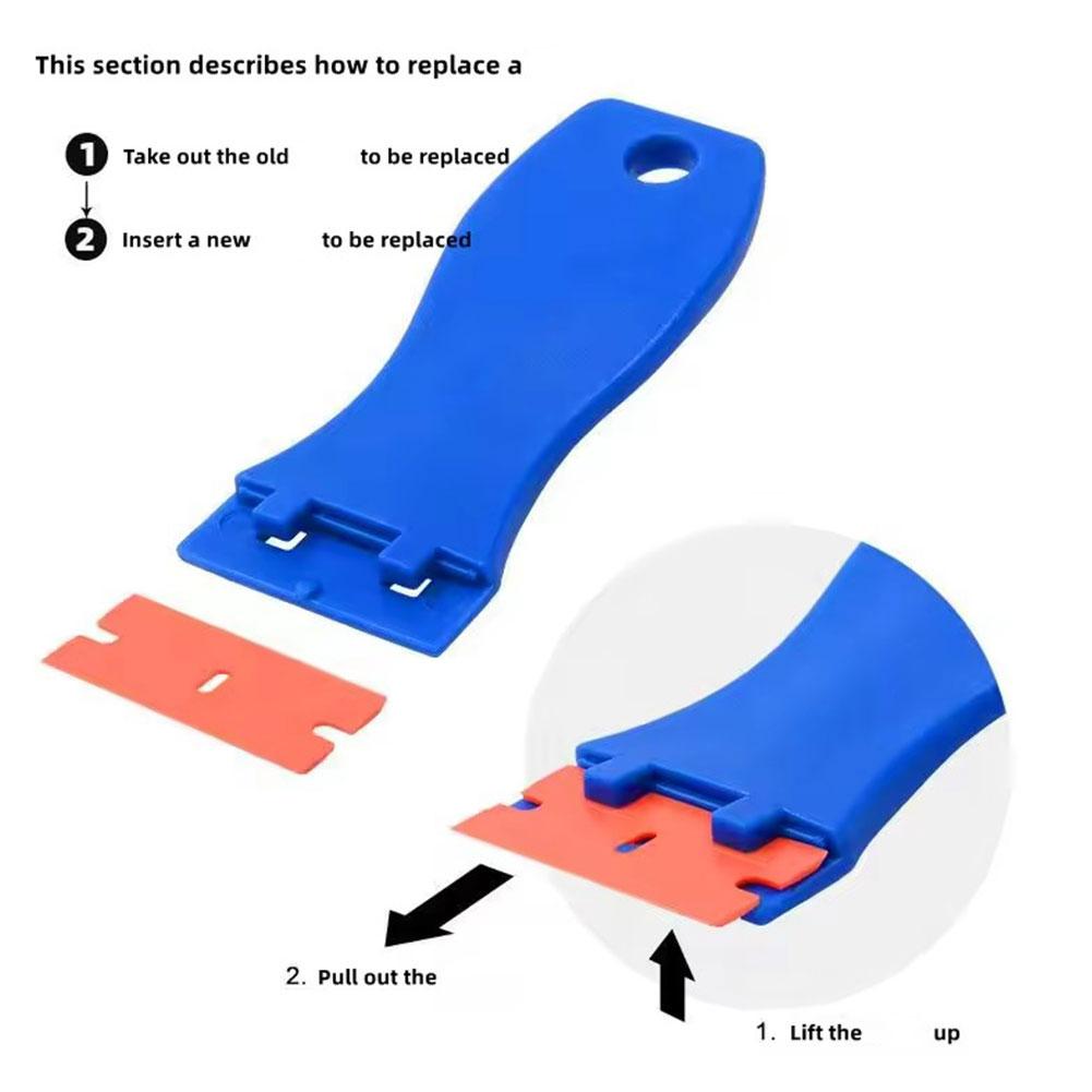 Double Edge Plastic Razor Glass Cleaning Scraper Label Quick Cleaning Razor Glue Remover Window Car Film Sticker Scraper