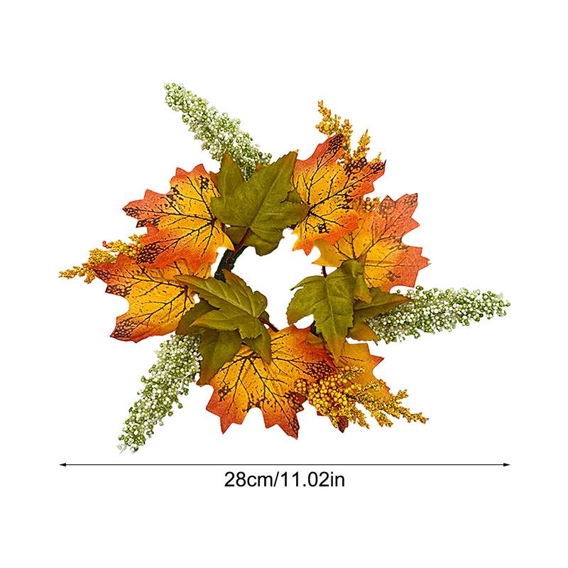 Jesienne Wieńce Pierścieniowe na Świece 9,8 Cala Wiejski Wieniec Pierścień na Świecę Dzień Żniw Wieniec Pierścień na Świecę Dzień Żniw Sztuczny Kuchenny