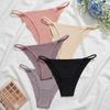Seamless Low-Waist Ice Silk Thong - Women's Large Size