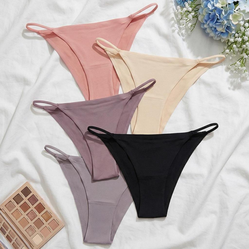 Seamless Low-Waist Ice Silk Thong - Women's Large Size