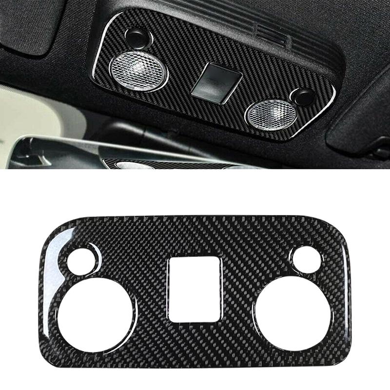 Carbon Fiber Reading Light Panel Cover Trim for Ford Mustang 2009-2022,Interior Overhead Map Light Decoration Framing Car Modification Accessories