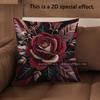 2D Vintage Gotische Rose Kissenbezüge Muster Kissenhülle Geeignet für Sofa Schlafzimmer Auto Kissenbezug