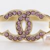 CHANEL COCO Mark Bangle pink Plated Gold/Rhinestone/Fake pearl 15.3g Women Used