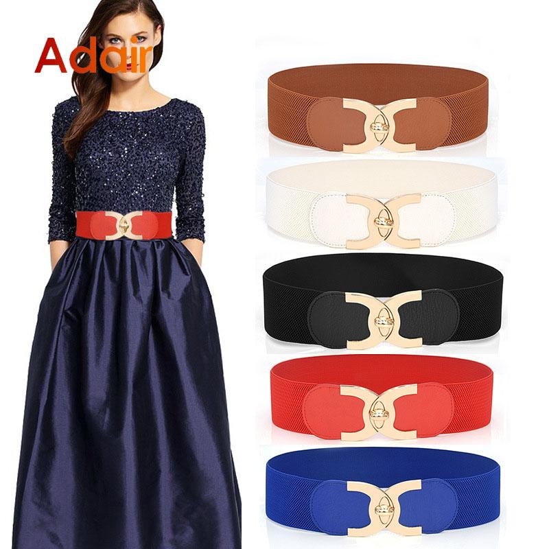 Fashion Female Coat Dress Decorated Stretch Waistband Elastic White Color Wide Corset Belt For Women Designer Waist Strap DT010