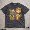 Drei Wüstenfüchse Mond Shirt, Lustiges Wüstenfuchs T-Shirt, Retro Tier T-Shirt, Vintage Mond Grafik T-Shirt, Süßes Fuchs-Liebhaber Geschenk, Wildtier T-Shirt Meme