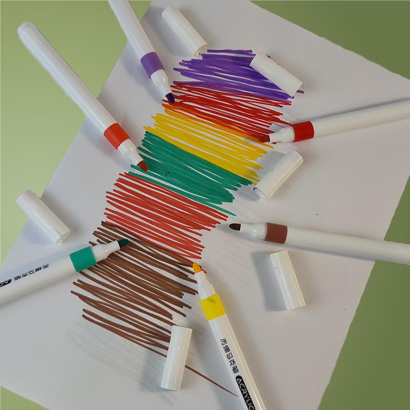 48-Color Thick Tip Acrylic Marker Pens Set for Kids - Ideal for Stone Painting, DIY Crafts, and Hand Designs