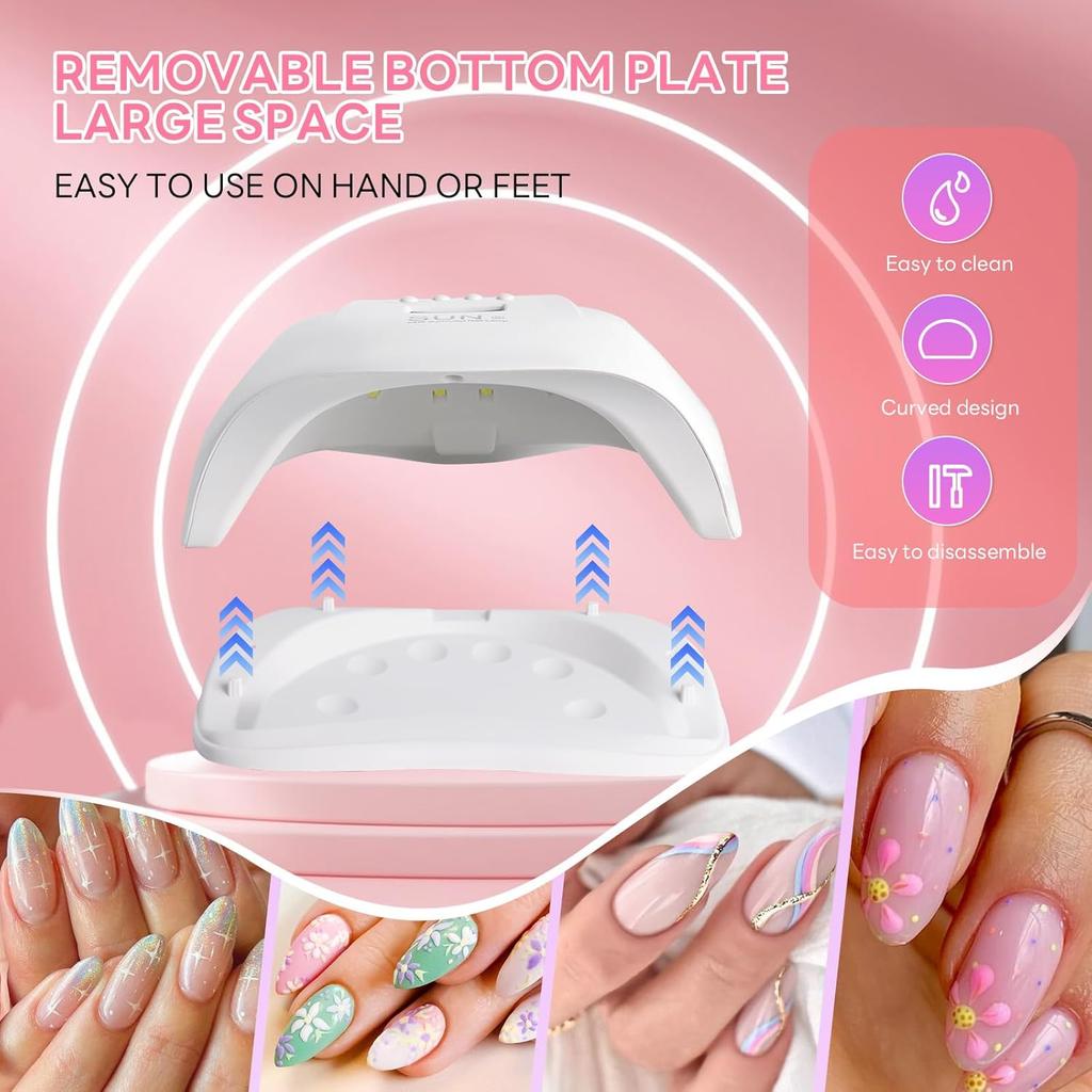 YIKOOLIN 54W UV LED Nagellampe Mit 36 Lampen Schnelltrocknender Nagellacktrockner Mit 4 Timer-Optionen für DIY-Nagelkunst Und Gel-Nägel