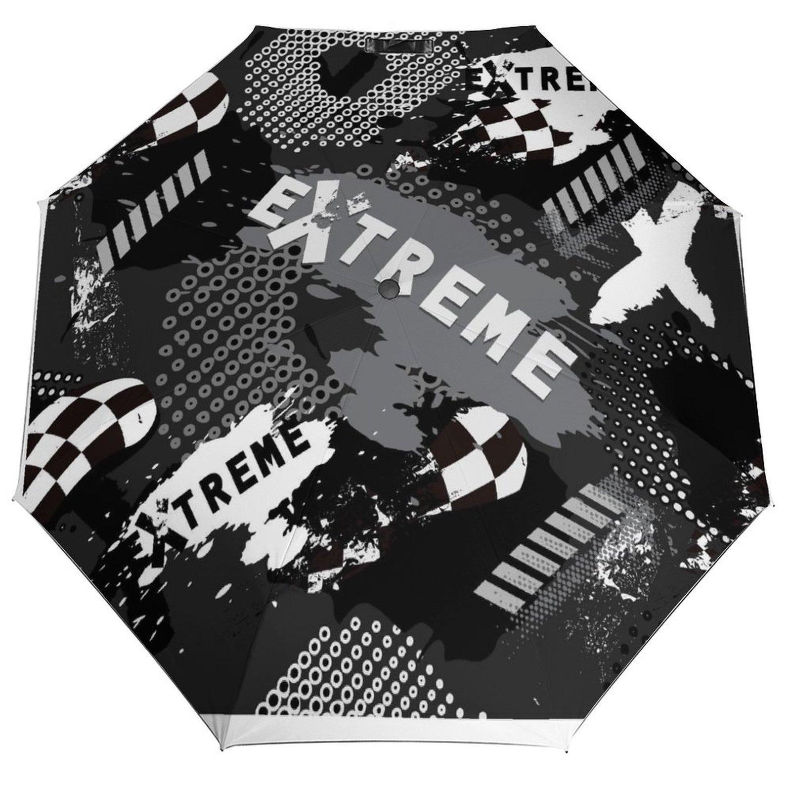 

1 Pack Automatic Umbrella With Water Repellent Build And Wind Resistant Frame Designed For Travel In Graffiti Style чорний