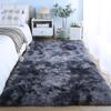 Modern Grey Fluffy Anti Slip Rug For Living Room Sofa And Bedroom Decor Washable Large Floor Covering Mat