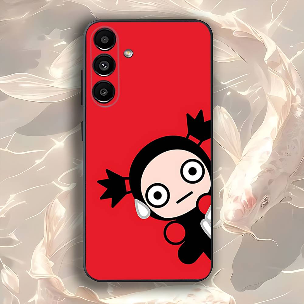 P-Pucca-as Cartoon G-Garu-us For Samsung Galaxy A73,52,32,71,41,53,31,72,22,5G,J7,Note,8,9 Soft Black Dust-proof Cover SamsungA40