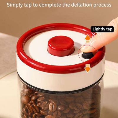 Grãos de Café Tanque Selado a Vácuo Recipientes de Armazenamento de Alimentos de Vidro Transparente Recipiente Hermético Doméstico à Prova de Umidade com Extração de Ar