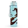 1PC Vintage Flying Witch Broom Hat Print 750ml Color Plastic Sports Water Bottle Leakproof Flip Straw Lid Suitable for Sports Office Home Use