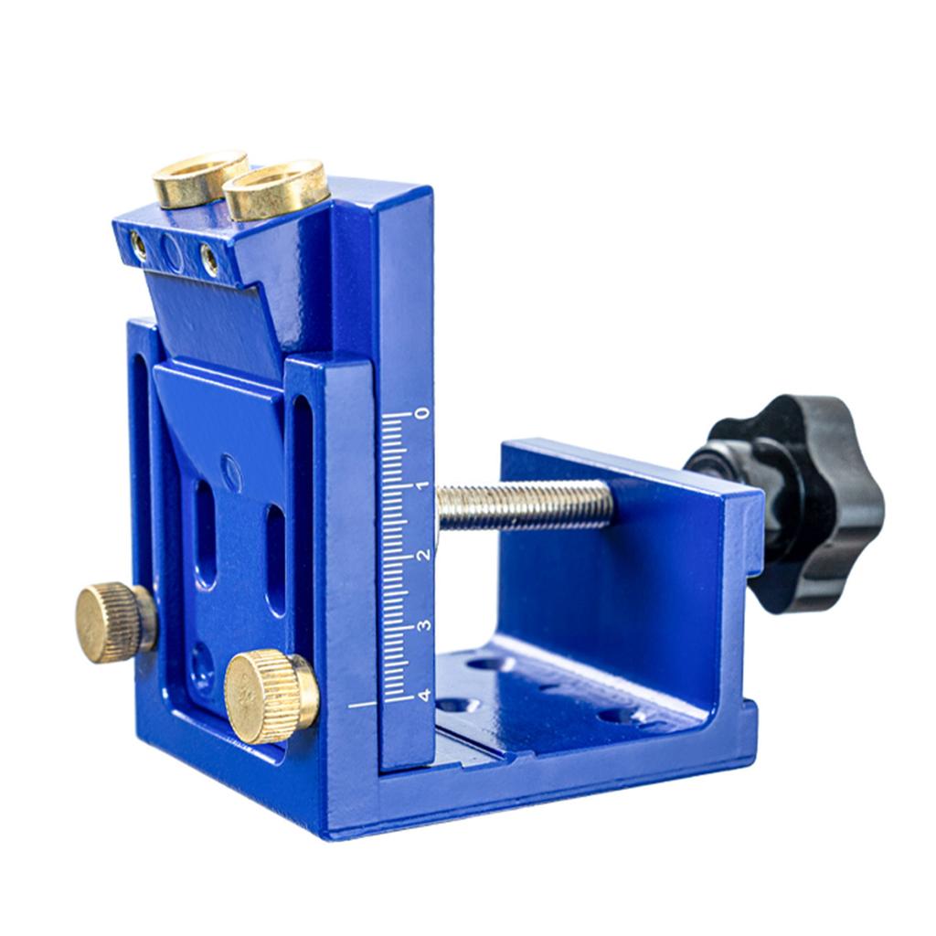 Adjustable Pocket Hole Jig Kit, Portable Screw Jig Set, Woodworking Doweling Tool for Cabinet Door Panel, 15 Degree