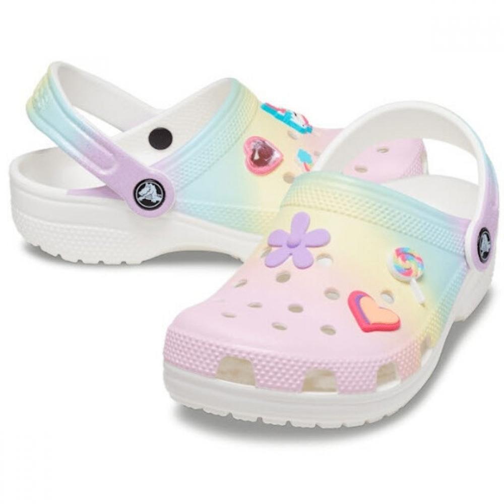 

Crocs SKies Slipper Sandals Tqj 208200 90h Classic Ombre Charm Clog K Mlt 250