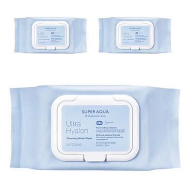Super Aqua Ultra Hyalron Reinigungswasser-Tücher | 30 Stück