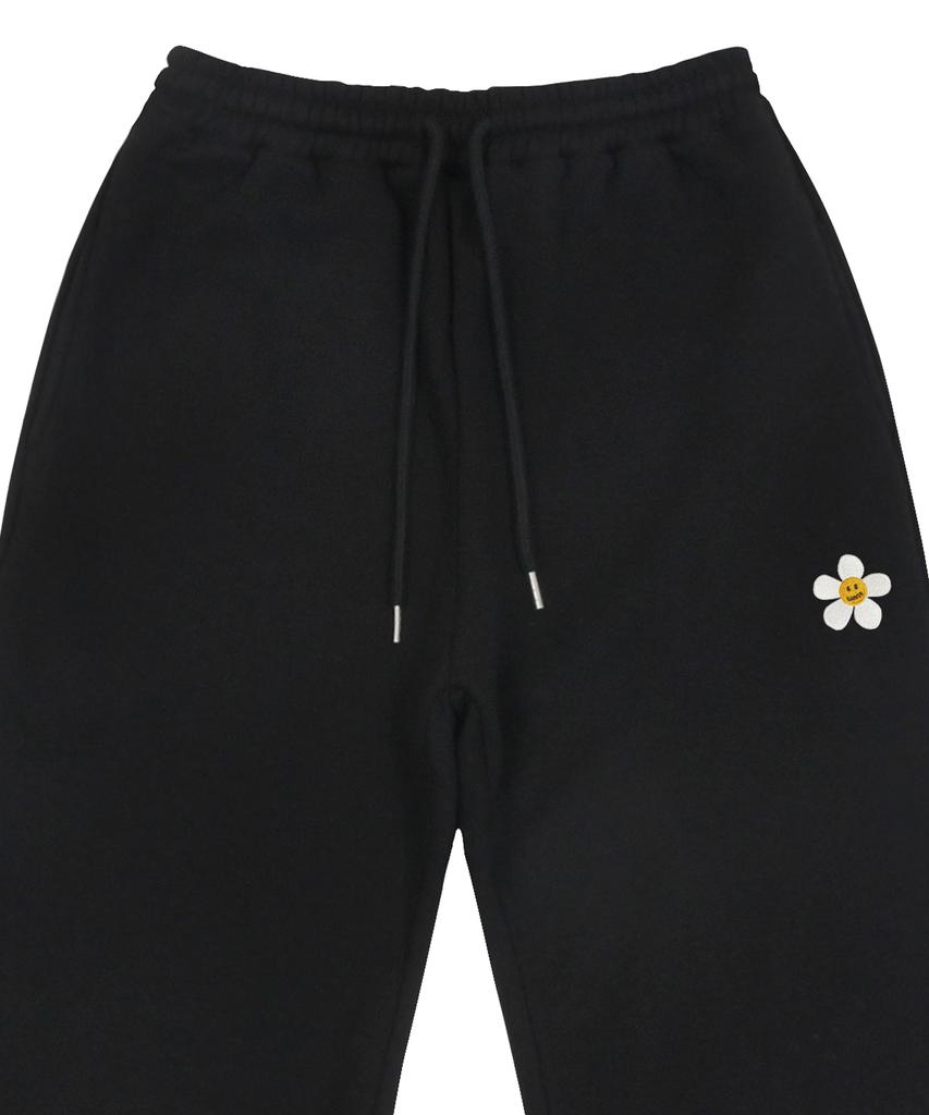 Graver [Unisex] Flower Dot Embroidered Sweat Jogger Pants_Black