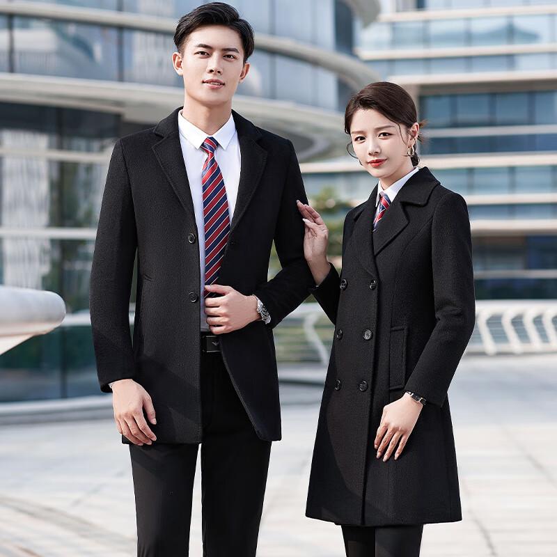 Unisex Double-Breasted Wool Blend Professional Overcoat
