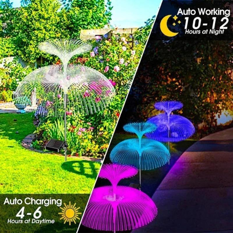 Luce solare da giardino a forma di medusa, luce solare da esterno che cambia colore, luce solare da giardino per terrazze, prati e cortili, lampade decorative