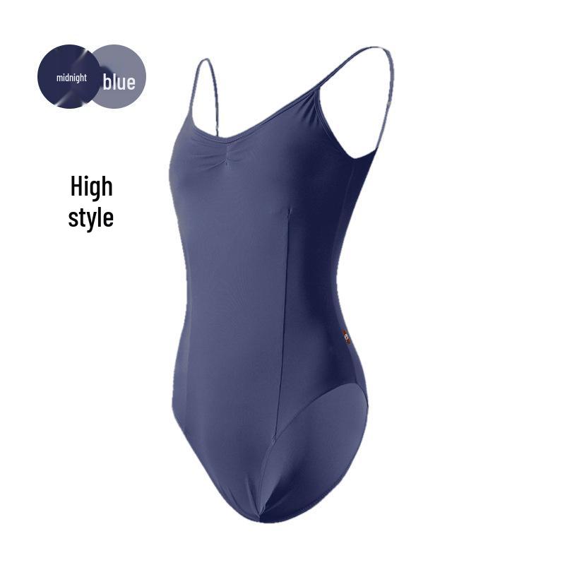 Dívčí a dámský taneční cvičební trikot s tílkovými ramínky pro balet a gymnastiku