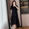 La Chapelle Floral Patchwork Round Neck T-Shirt Dress