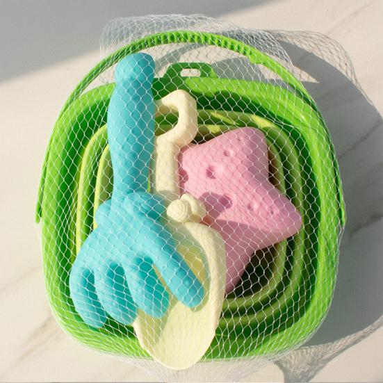 Kids Collapsible Beach Bucket Set with Sand Toys Portable Sand Digging Bucket Shovel Beach Sand Play Tool for Outdoor Play