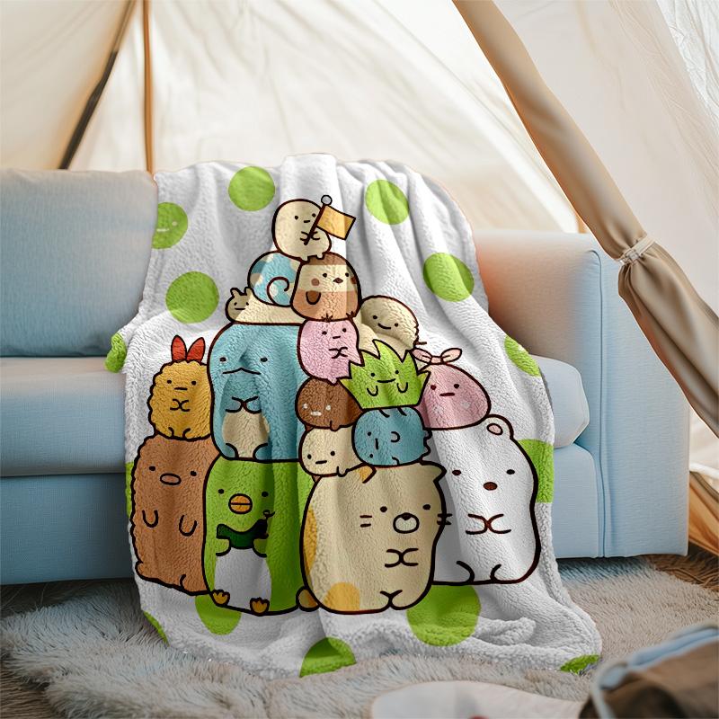 Sumikko Gurashi1 printed throw blanket—lightweight,soft,warm;versatile blanket for all seasons—perfect as &air-conditioning throw,nap blanket