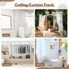 20 FT/240 IN Self Adhesive Ceiling Curtain Track Rail No Drill Rod Screws or Tools No Damage for Windows Cabinet Closet Bathroom Shower Curtain Room