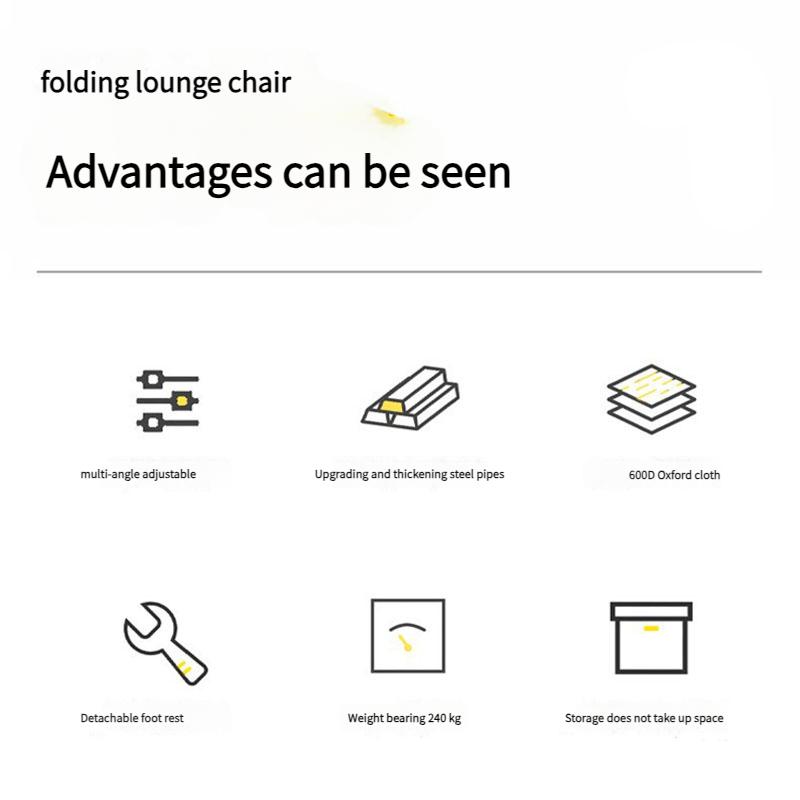 Adjustable Recliner Portable Camping Chair Outdoor Beach Fishing Chair Steel Frame Lightweight Folding Stool