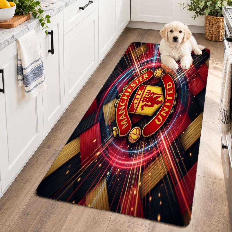 Flannel Kitchen Mat Manchester United Soft Area Rug Non Slip Floor Carpet Home Decoration