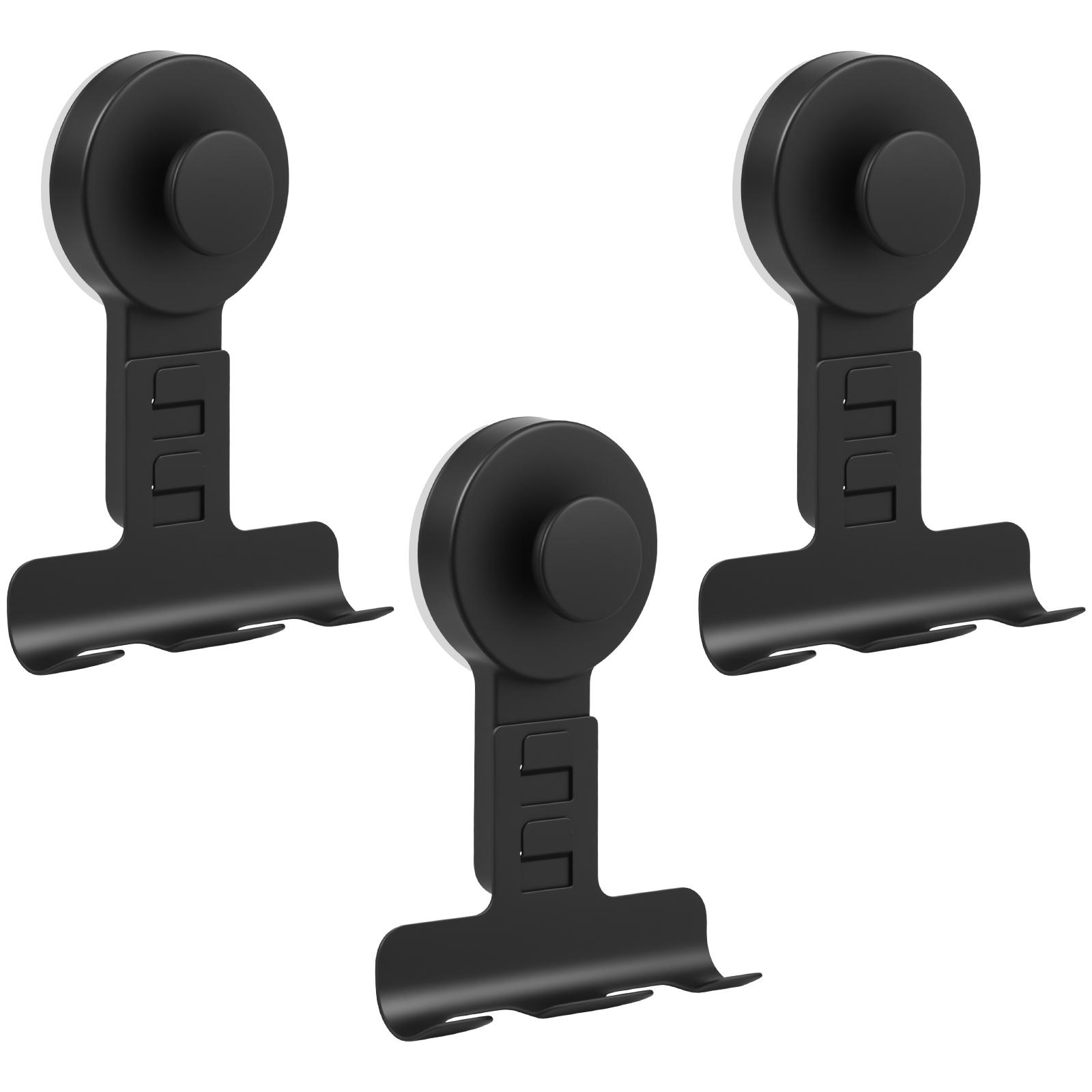 3Pcs Suction Cup Shaver Holder Stainless Steel Wall Mounted Shower Hook No drilling Bathroom Shaver Holder Reusable Towel Hook