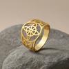 LIKGREAT Roestvrij Staal Heksenknoop Ring voor Vrouwen Wicca Pagan Spirituele Bescherming Geluks Sieraden Koppelcadeau Trendy