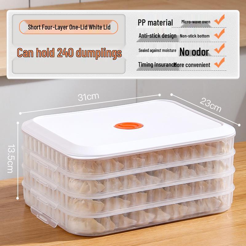 Dumpling & Wonton Freezer Storage Box for Fresh-Keeping and Quick-Freezing Noodles