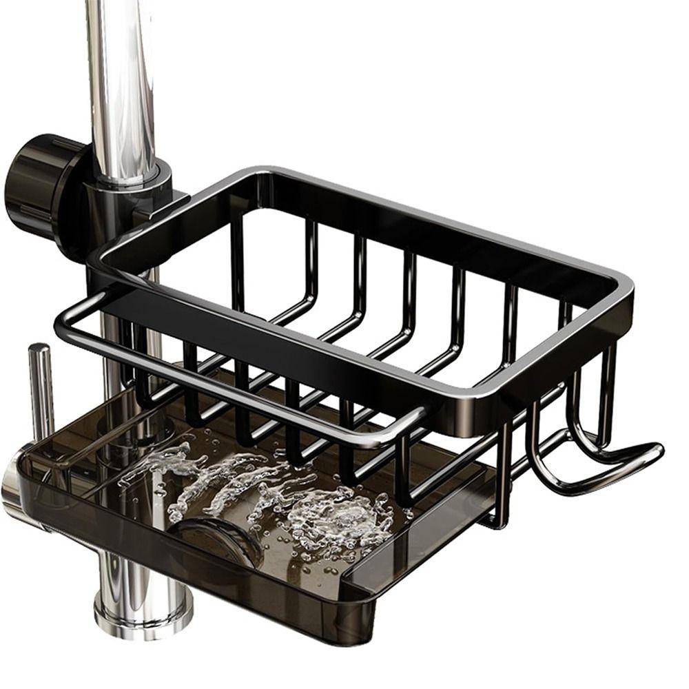 Odnímatelný držák na houbičku na nádobí Vesmírný hliník Odkapávač na dřez Závěsný odkapávač na baterii Mýdlo