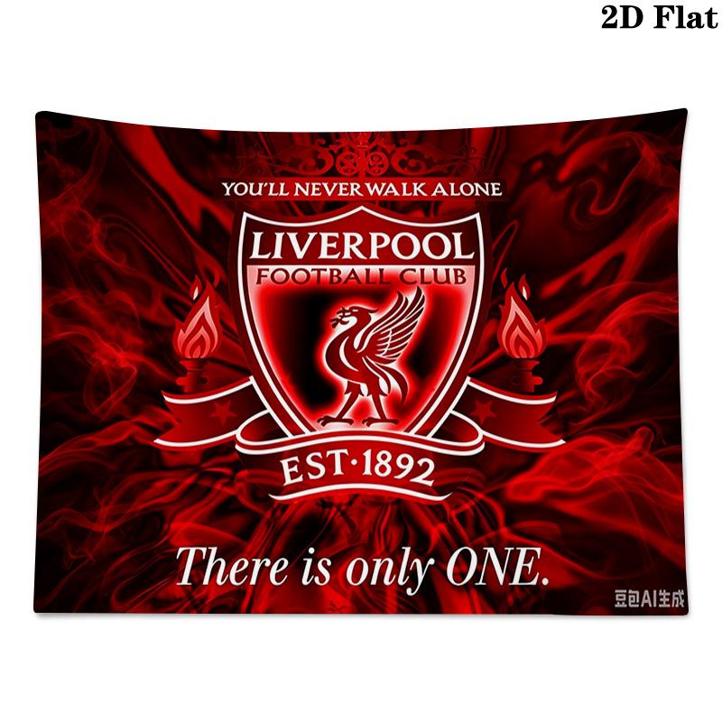 Arazzo da Parete del Liverpool Football Club Appeso Estetico alla Parete Coperta in Tessuto Stampato Arazzi Decorativi per Camera da Letto Soggiorno Decorazione per la Casa