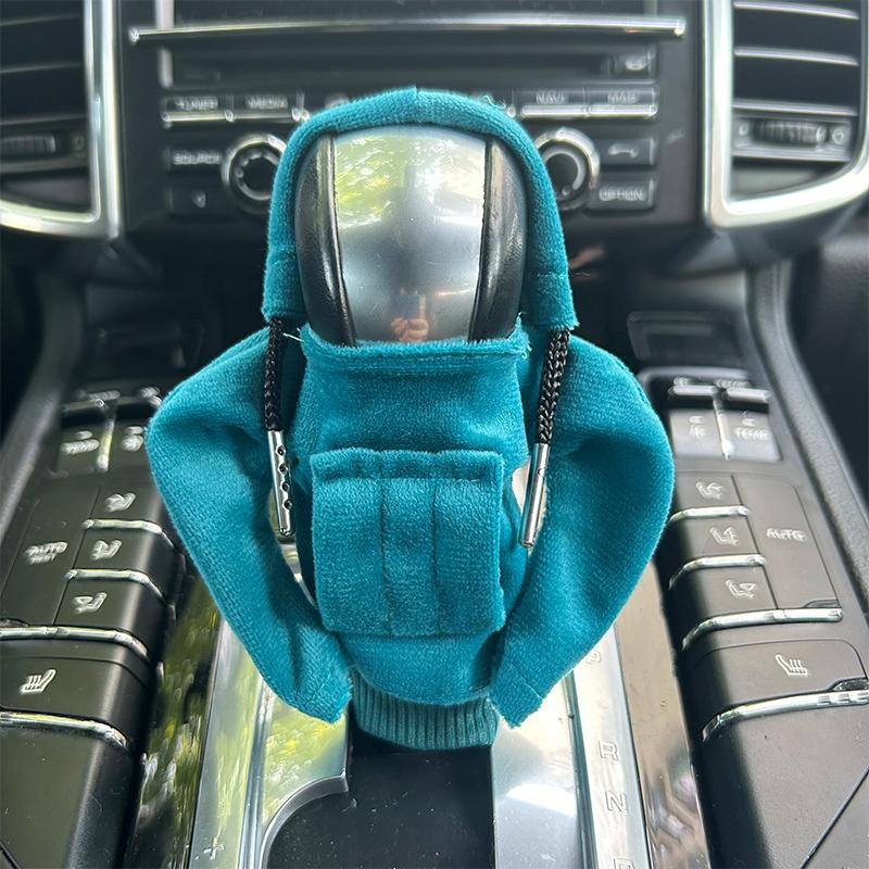 Car Shift Handle Hoodie Fashion Funny Handle Cover Grip Non-Slip Protective Covers Shift Knob Cover Interior Accessories