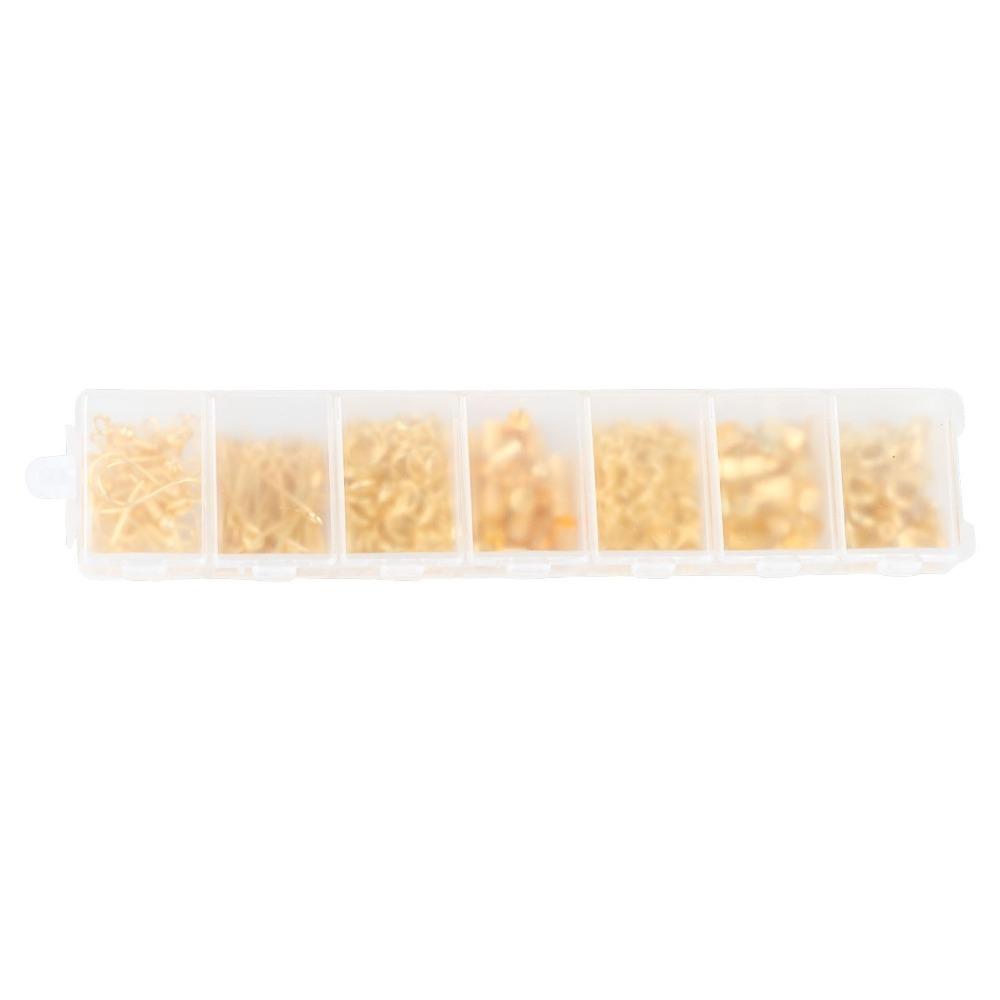 300Pcs Silver/Gold Color Jewelry Findings Kit Crimps Hoops Jewelry Making Kit Beads Lobster Clasps Bracelet Kit Starter Kit