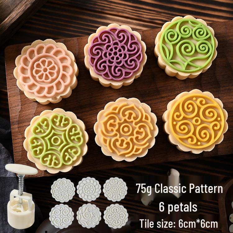 Mid-Autumn Mooncake Press - Flower Ice Skin Mold for Pastry & Mung Bean Cake