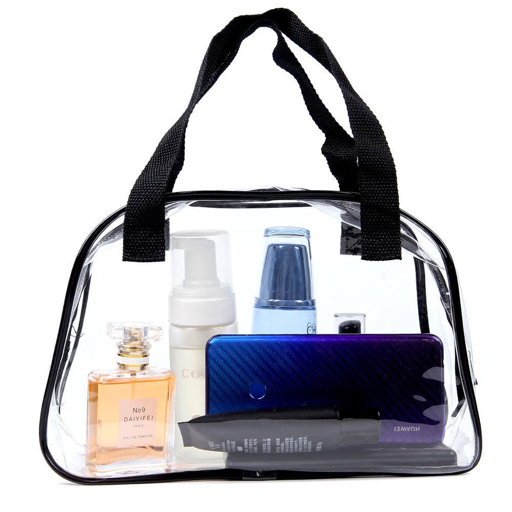 

Хит продаж Прозрачная ПВХ косметичка, сумка для игрушек и дорожных туалетных принадлежностей чёрный