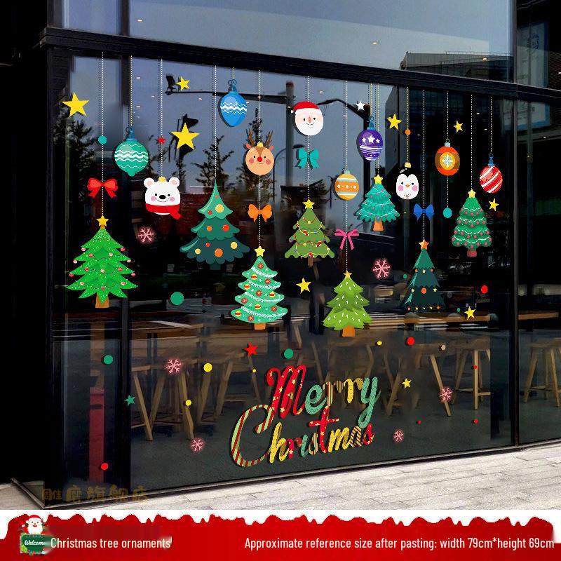 Santa Claus Christmas Window Clings - Tree, Door Stickers & Ornament Decor