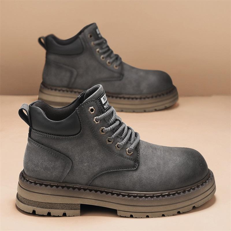 Herren Stiefeletten Echtes Leder Kurze Stiefel Retro Tooling Stiefel Freizeitschuhe