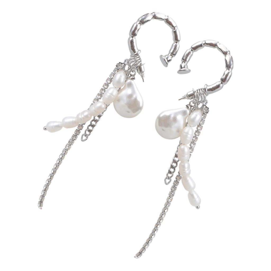 Modische Quastenohrringe Moderne Barock Kristallkettenohrringe mit Quastenakzent für einen Hauch von Luxus