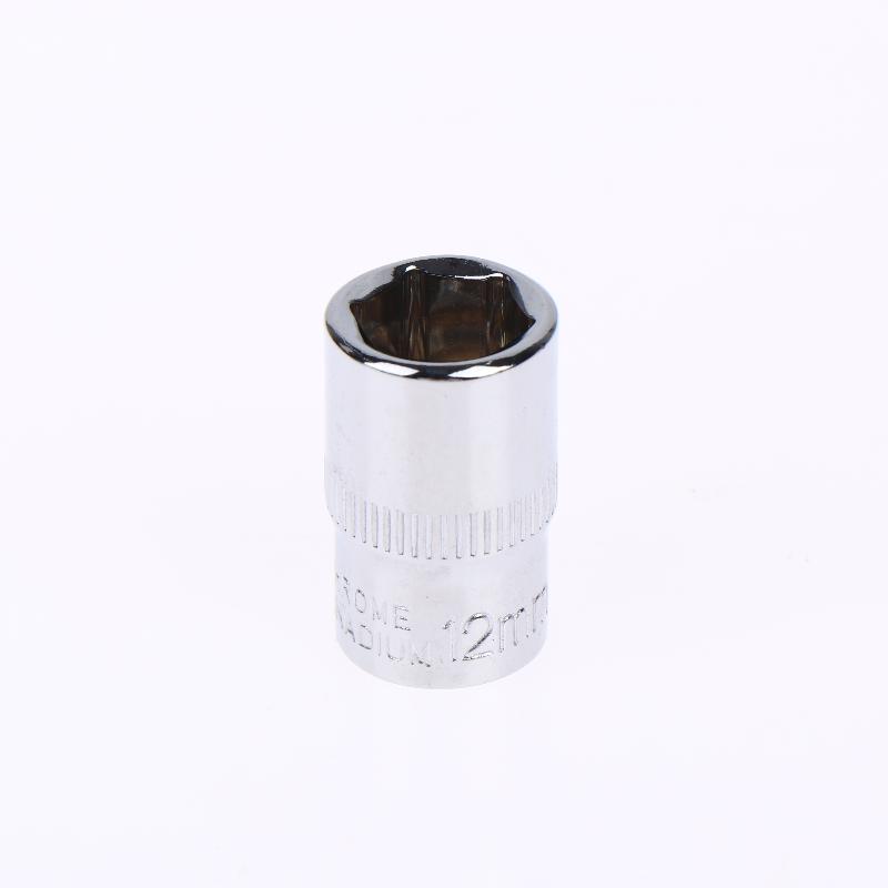 6-24Mm 3/8 Short Hex Socket Mirror Polished Chrome-Plated Steel Hex Socket Wrench Head For Auto Repair Home Tool