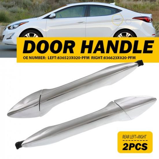 Car Outside Exterior Door Handle Rear LH+RH For 11-16 Hyundai Elantra Chrome EA