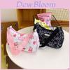 Hello Kitty Cartoon Print Nylon Shoulder Bag With Zipper For Daily Use