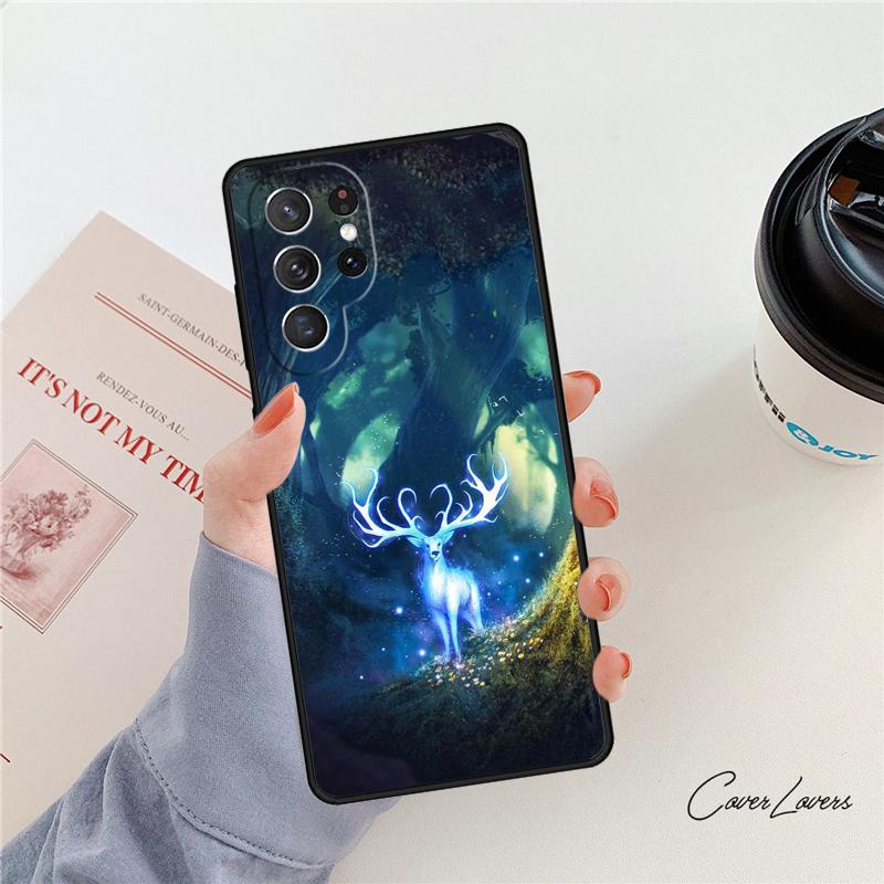 Animal Deer Art phone case For Samsung Galaxy S24 S25 S23 S22 Ultra Note 10 20 Plus S20 S21 FE Cover