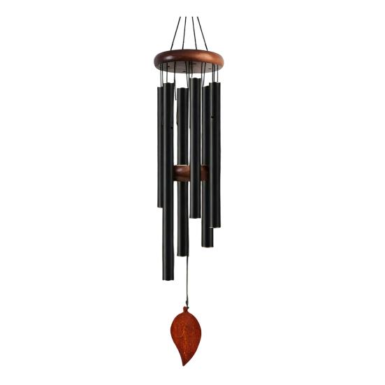 Metal Wind Chime with 6 Aluminum Tubes, Garden Hanging Chimes, Weather Resistant Wind Chimes for Outdoor Garden Patio Decoration F