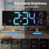 Modern LED Digital Clock 16" with RGB Lights 11 Scene Modes Big Display Dual Alarm Function and Room Temperature Feature
