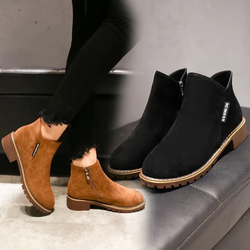 Fashion New  Boots Autumn Winter Women Boots Classic Zipper Shoes Snow Boots Female Motorcycle Ankle Boots Botas Mujer 365